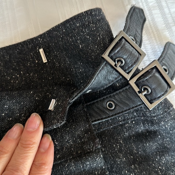 LN Marciano pleated black grey wool mini skirt sz 0 XS - Picture 4 of 6